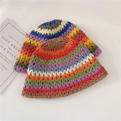 Rainbow Stripe Cloche Hat SpreePicky