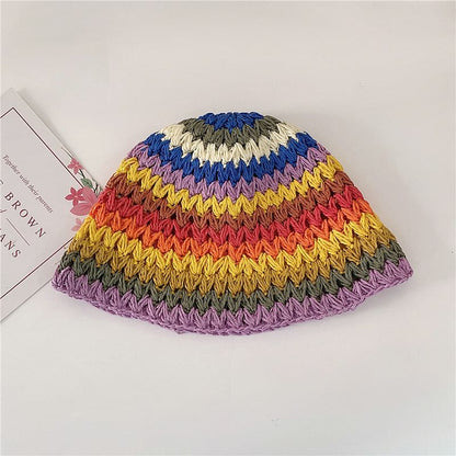 Rainbow Stripe Cloche Hat SpreePicky