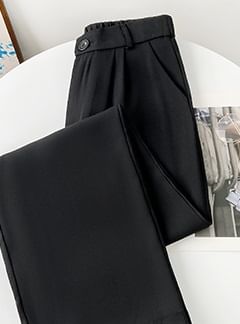 Plain Mid Rise Wide Leg Dress Pants SpreePicky