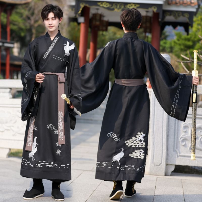 Crane Embroidered Hanfu Costume Set SpreePicky