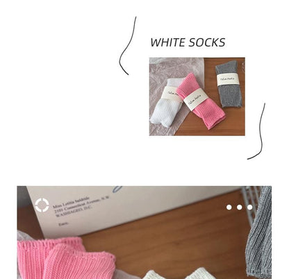 Set of 3 Pairs: Plain Ribbed Short Socks SpreePicky