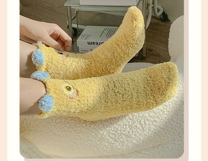 Cartoon Coral Fleece Short Socks / Set SpreePicky