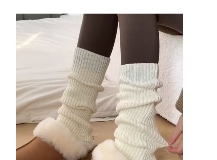 Plain Ribbed Knee Leg Warmers / Set SpreePicky