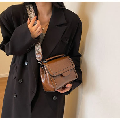 Faux Leather Satchel Bag mySite