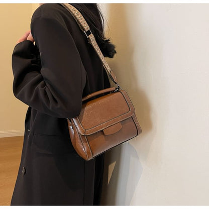 Faux Leather Satchel Bag mySite