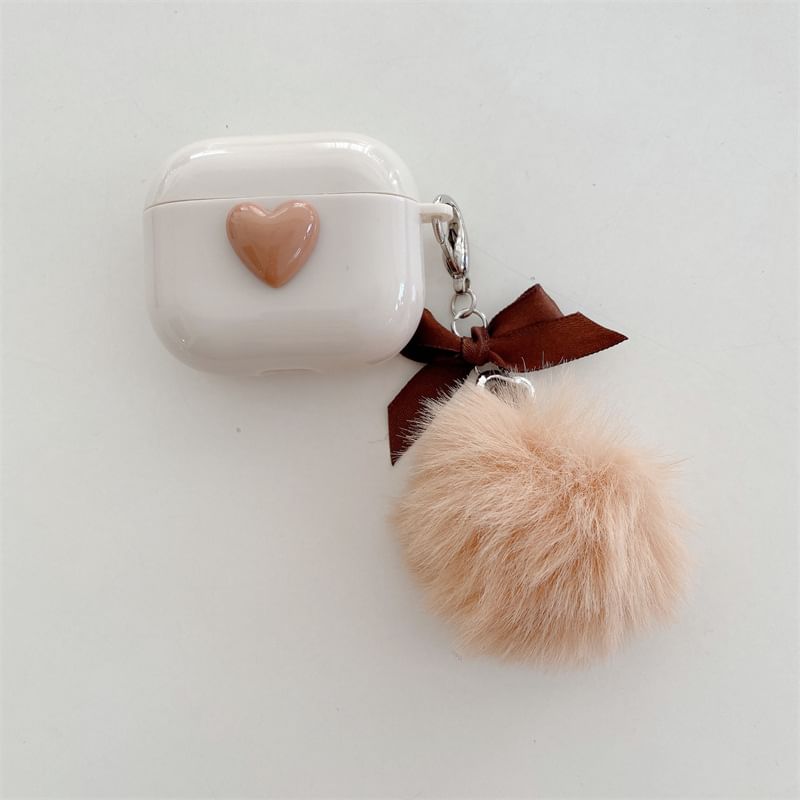 Heart Ribbon Pom Pom AirPods / Pro Earphone Case Skin SpreePicky