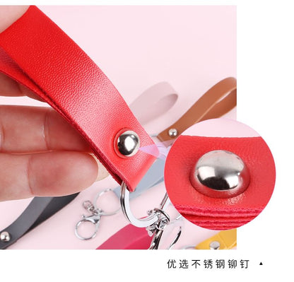 Faux Leather Strap Bag Charm Keyring SpreePicky