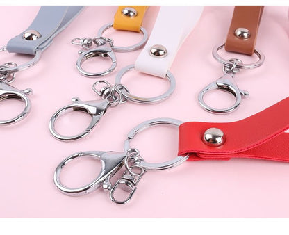 Faux Leather Strap Bag Charm Keyring SpreePicky