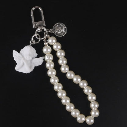 Angel Faux Alloy / Faux Pearl Bag Charm Keyring (Various Designs) SpreePicky