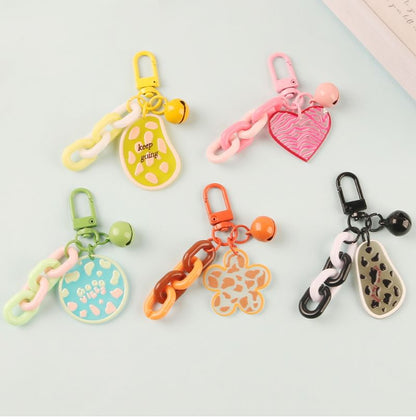 Acrylic Bell Chunky Chain Bag Charm Keyring (Various Designs) SpreePicky