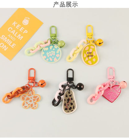 Acrylic Bell Chunky Chain Bag Charm Keyring (Various Designs) SpreePicky