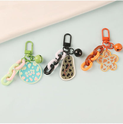 Acrylic Bell Chunky Chain Bag Charm Keyring (Various Designs) SpreePicky