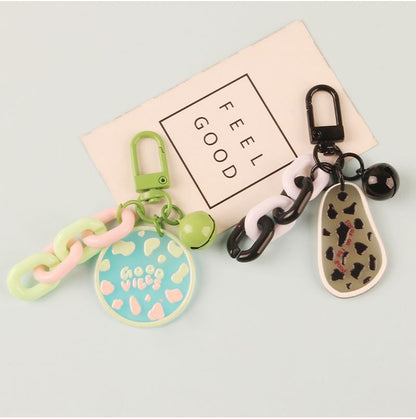 Acrylic Bell Chunky Chain Bag Charm Keyring (Various Designs) SpreePicky