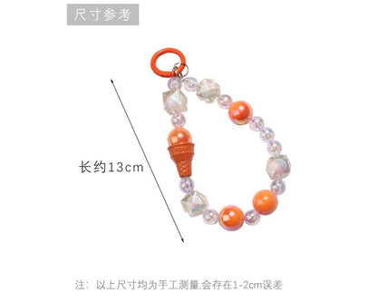 Ice Cream Acrylic Bead Bag Charm Keyring SpreePicky