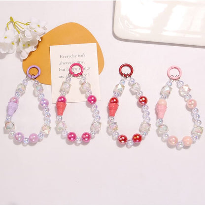 Ice Cream Acrylic Bead Bag Charm Keyring SpreePicky