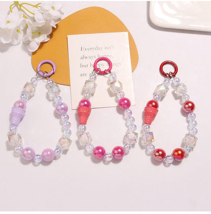 Ice Cream Acrylic Bead Bag Charm Keyring SpreePicky