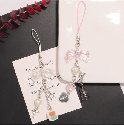 Bow Acrylic Alloy Phone Charm (Various Designs) SpreePicky