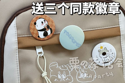 Cartoon Embroidered Multi-Pocket Backpack / Coin Purse / Bag Charm / Set SpreePicky