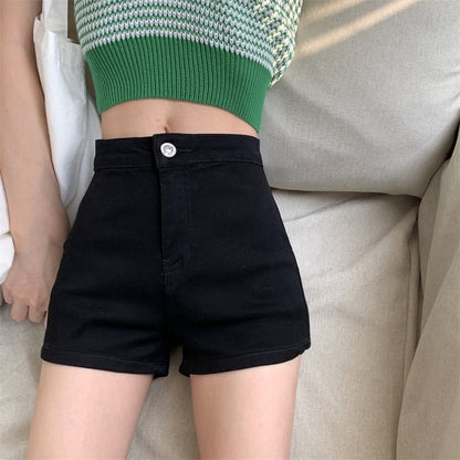 High Waist Denim Hot Pants SpreePicky