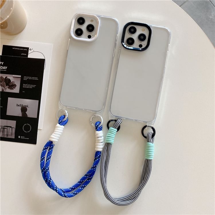 Phone Strap Transparent Phone Case - iPhone 15 Pro Max / 15 Pro / 15 Plus / 15 / 14 Pro Max / 14 Pro / 14 Plus / 14 / 13 Pro Max / 13 Pro / 13 / 13 mini / 12 Pro Max / 12 Pro / 12 / 12 mini SpreePicky