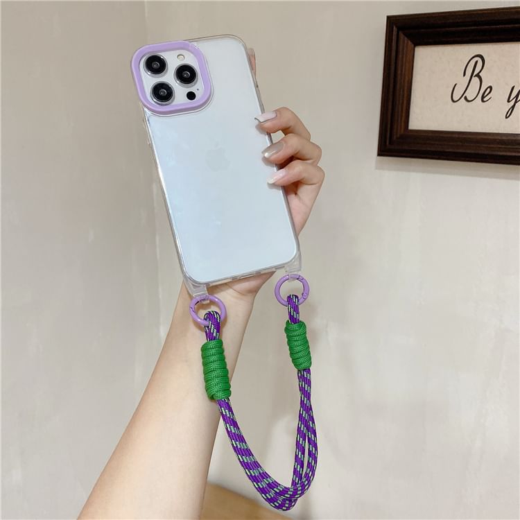 Phone Strap Transparent Phone Case - iPhone 15 Pro Max / 15 Pro / 15 Plus / 15 / 14 Pro Max / 14 Pro / 14 Plus / 14 / 13 Pro Max / 13 Pro / 13 / 13 mini / 12 Pro Max / 12 Pro / 12 / 12 mini SpreePicky