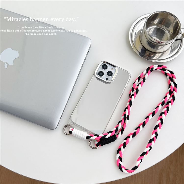 Braided Lanyard Phone Case - iPhone 15 Pro Max / 15 Pro / 15 Plus / 15 / 14 Pro Max / 14 Pro / 14 Plus / 14 / 13 Pro Max / 13 Pro / 13 / 13 mini / 12 Pro Max / 12 Pro / 12 / 12 mini SpreePicky