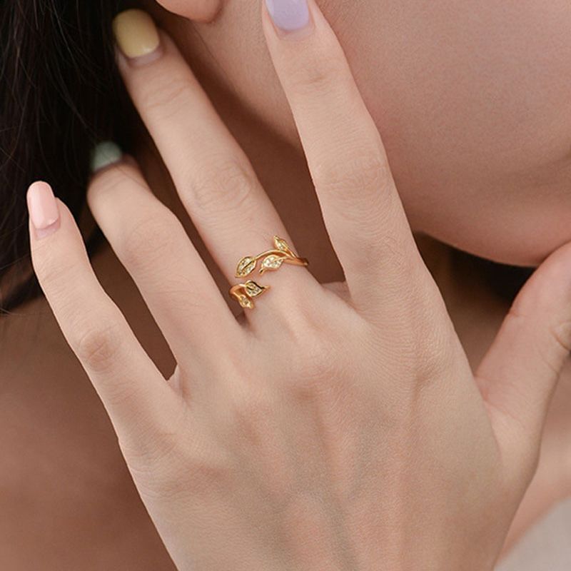 Branches Rhinestone Wrap Around Alloy Open Ring mySite