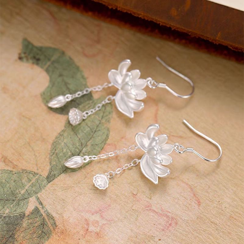 Lotus Alloy Dangle Earring mySite