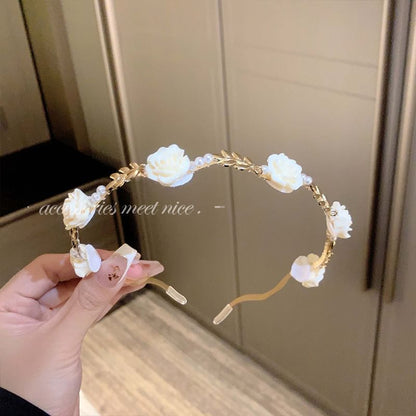 Rose Faux Pearl Alloy Headband (Various Designs) SpreePicky