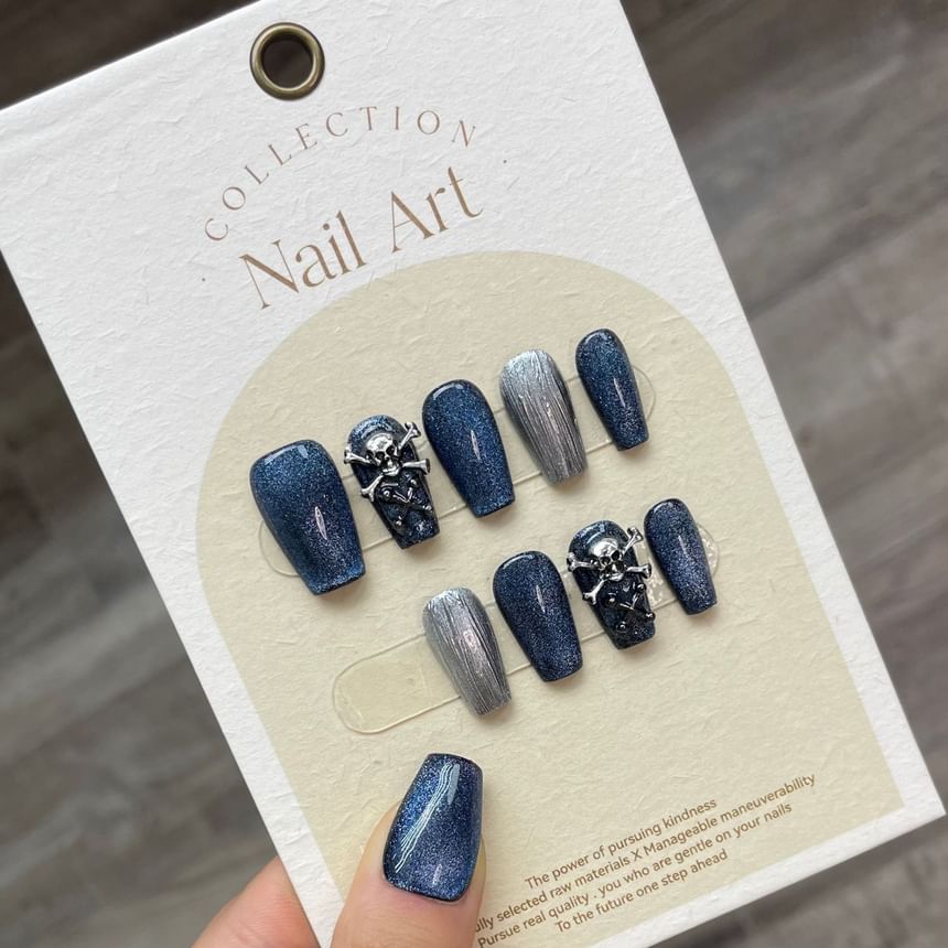 Skull Cat Eye Press On Nail SpreePicky