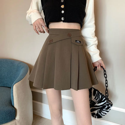 High Waist Applique Pleated Mini A SpreePicky