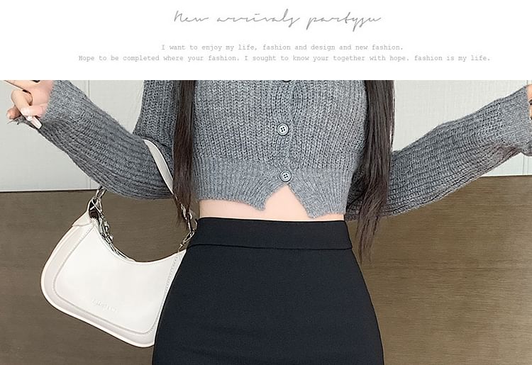 High Waist Plain Slit Mini Skort SpreePicky