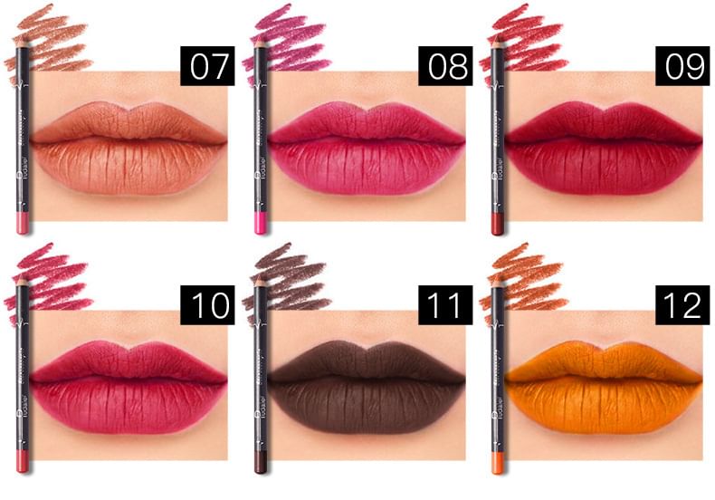 Stereoscopic Lip Liner Set (12 Colors) SpreePicky