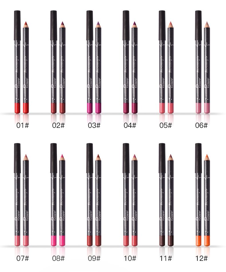 Stereoscopic Lip Liner Set (12 Colors) SpreePicky