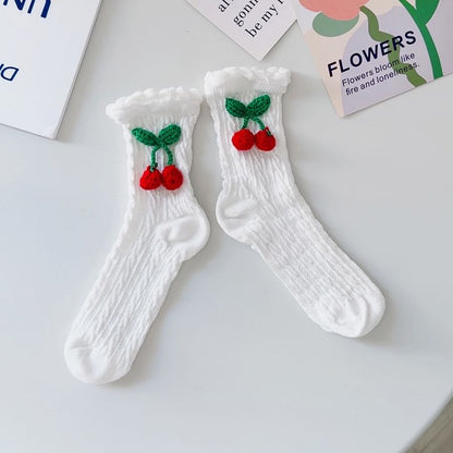 Cherry Crochet Short Socks SpreePicky