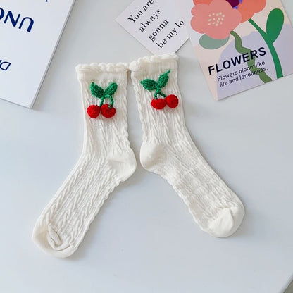 Cherry Crochet Short Socks SpreePicky