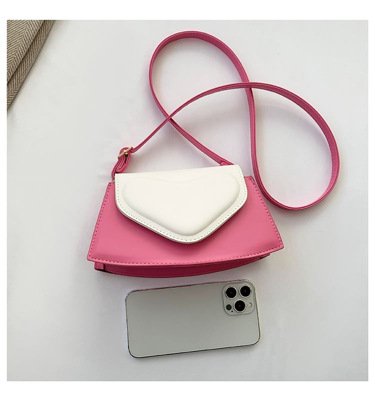 Two Tone Faux Leather Crossbody Bag SpreePicky