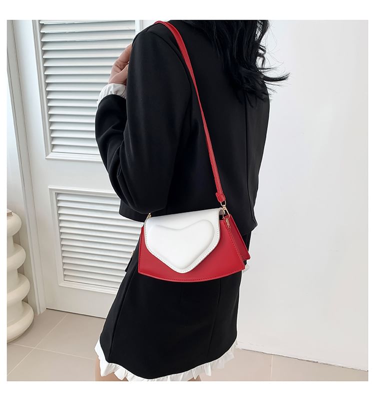 Two Tone Faux Leather Crossbody Bag SpreePicky