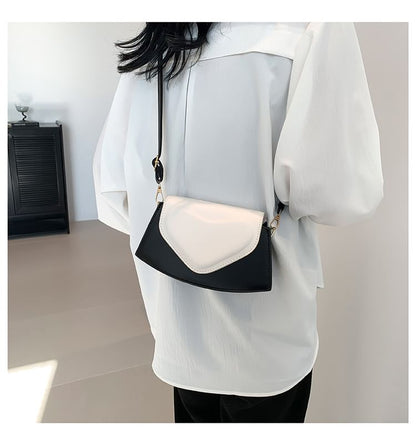 Two Tone Faux Leather Crossbody Bag SpreePicky