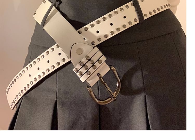 Studded Faux Leather Belt SpreePicky