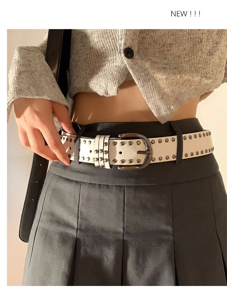 Studded Faux Leather Belt SpreePicky