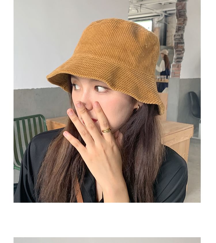 Plain Corduroy Bucket Hat SpreePicky