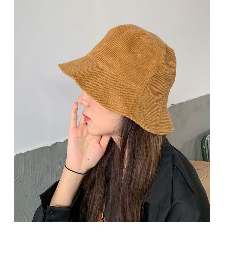 Plain Corduroy Bucket Hat SpreePicky