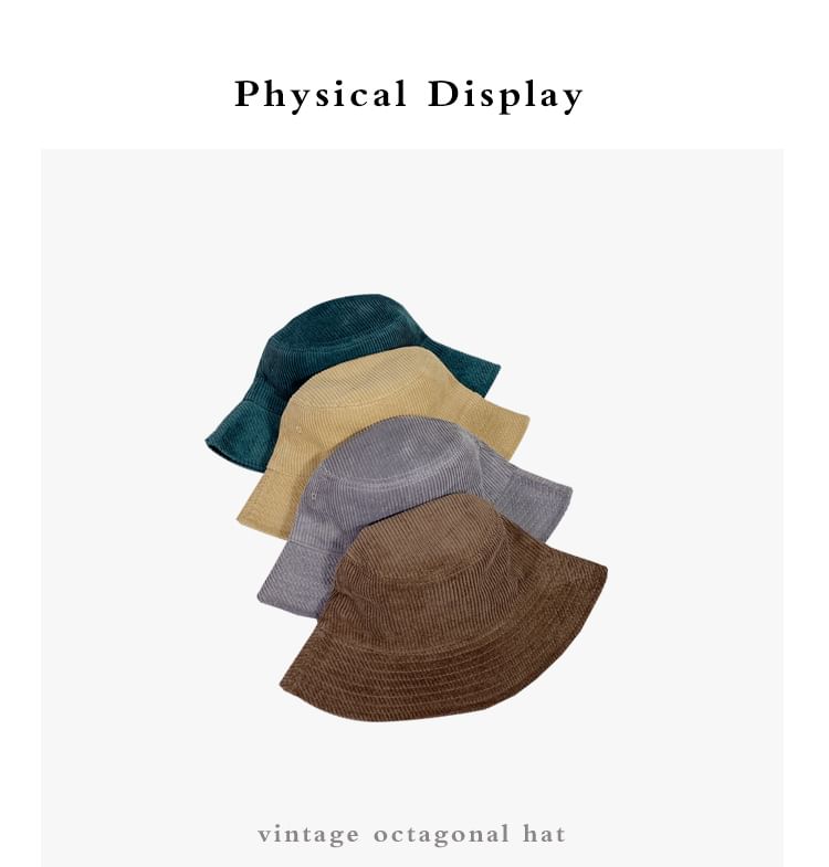 Plain Corduroy Bucket Hat SpreePicky