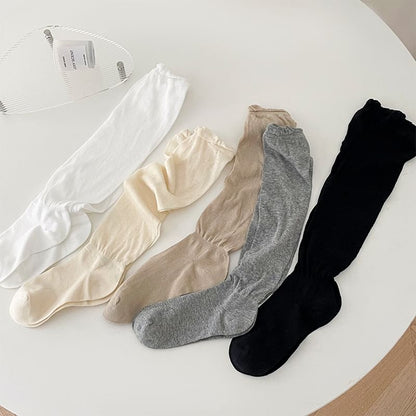 Set of 2 Pairs: Plain Shirred Socks SpreePicky