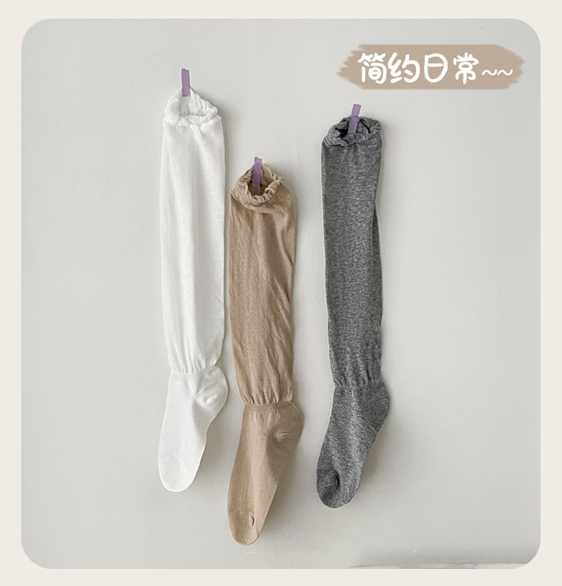 Set of 2 Pairs: Plain Shirred Socks SpreePicky