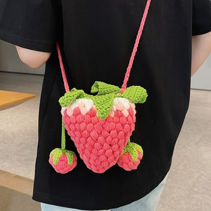 Strawberry Knit Crossbody Bag SpreePicky