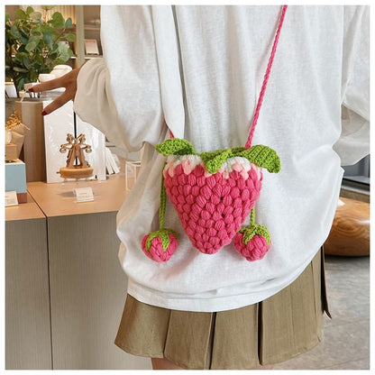 Strawberry Knit Crossbody Bag SpreePicky