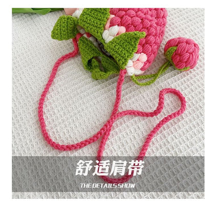 Strawberry Knit Crossbody Bag SpreePicky