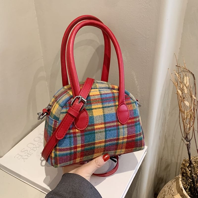 Plaid Bowler Bag SpreePicky